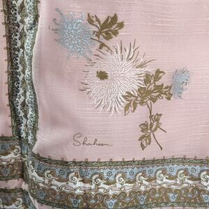 Vintage 1960s ALFRED SHAHEEN Pale Pink Hawaiian Tunic Sheath Dress Sheer Sleeves